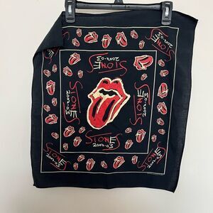 Vintage The Rolling Stones Black and Red Scarf